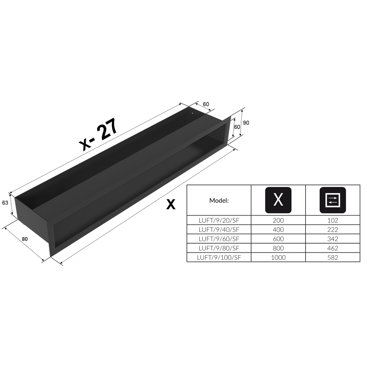 Grotelės Luft Shlif SF 40x9
